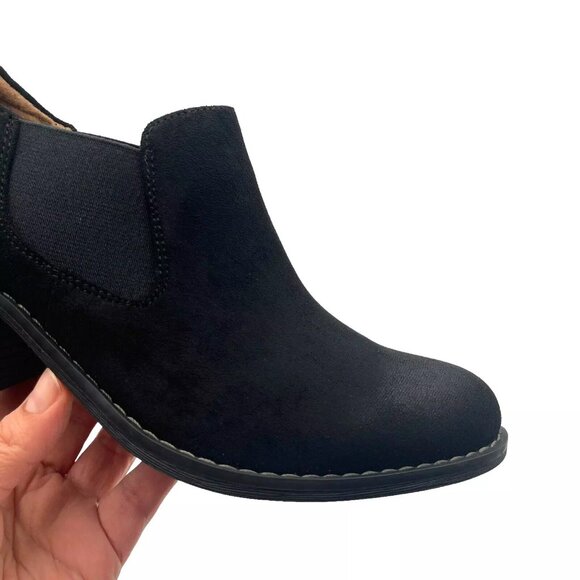Eurosoft Womens Ankle Bootie Size 8 Solid Black Slip on Flexible Cushioned Shoes - Picture 3 of 14